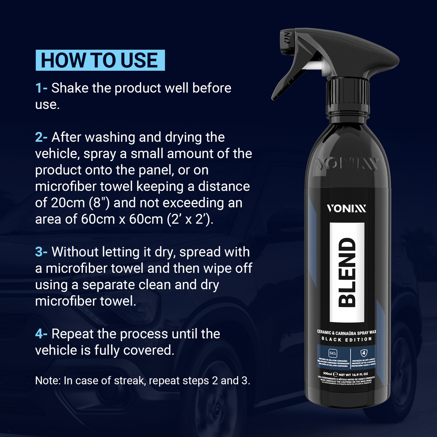 Vonixx - Blend Ceramic & Carnauba Spray Wax - Black Edition