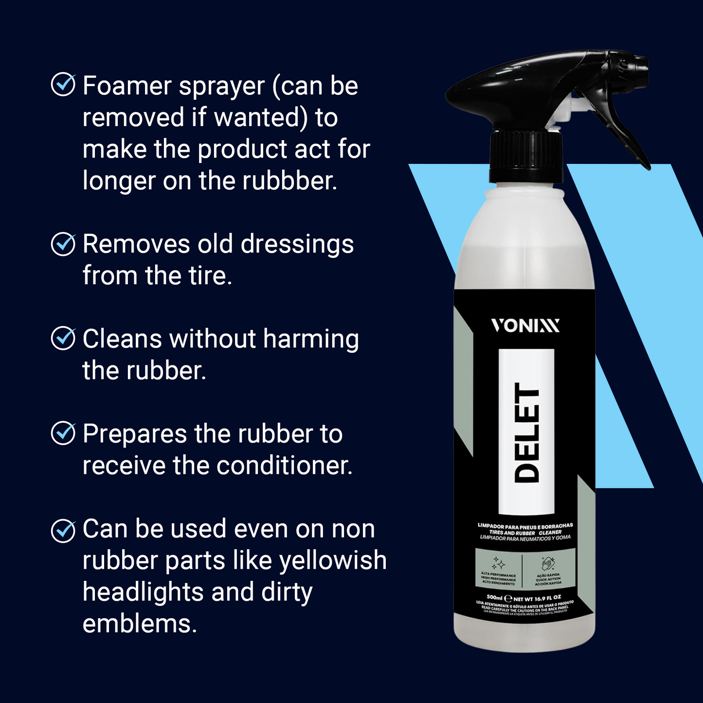 Vonixx - Delet Tire and Rubber Cleaner High-Performance Formula