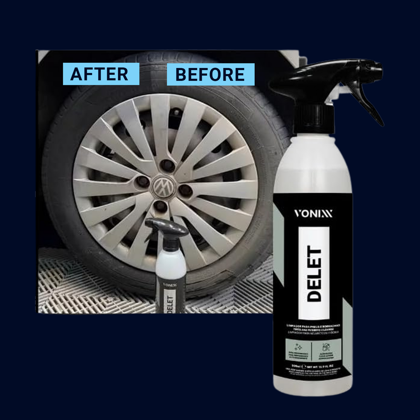 Vonixx - Delet Tire and Rubber Cleaner High-Performance Formula