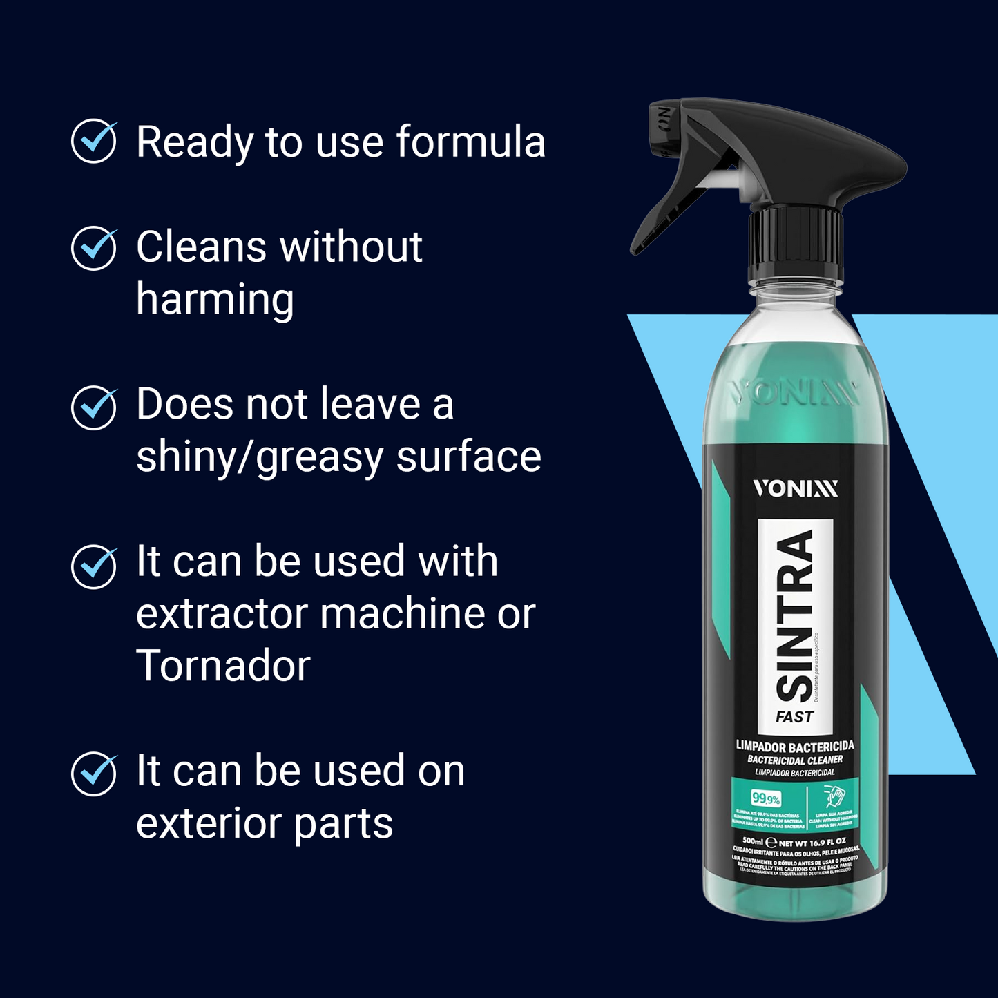 Vonixx - Sintra Fast Interior Cleaner/Bactericidal(Ready-to-use) 16.9oz (500mL)