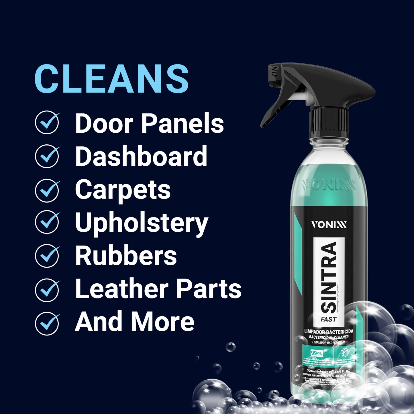 Vonixx - Sintra Fast Interior Cleaner/Bactericidal(Ready-to-use) 16.9oz (500mL)